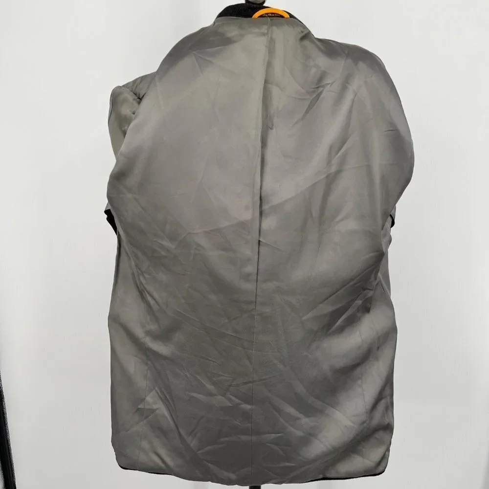Bill Blass 100%‎ Cashmere Single Breasted Unvented Blazer Jacket Size 41 Regular